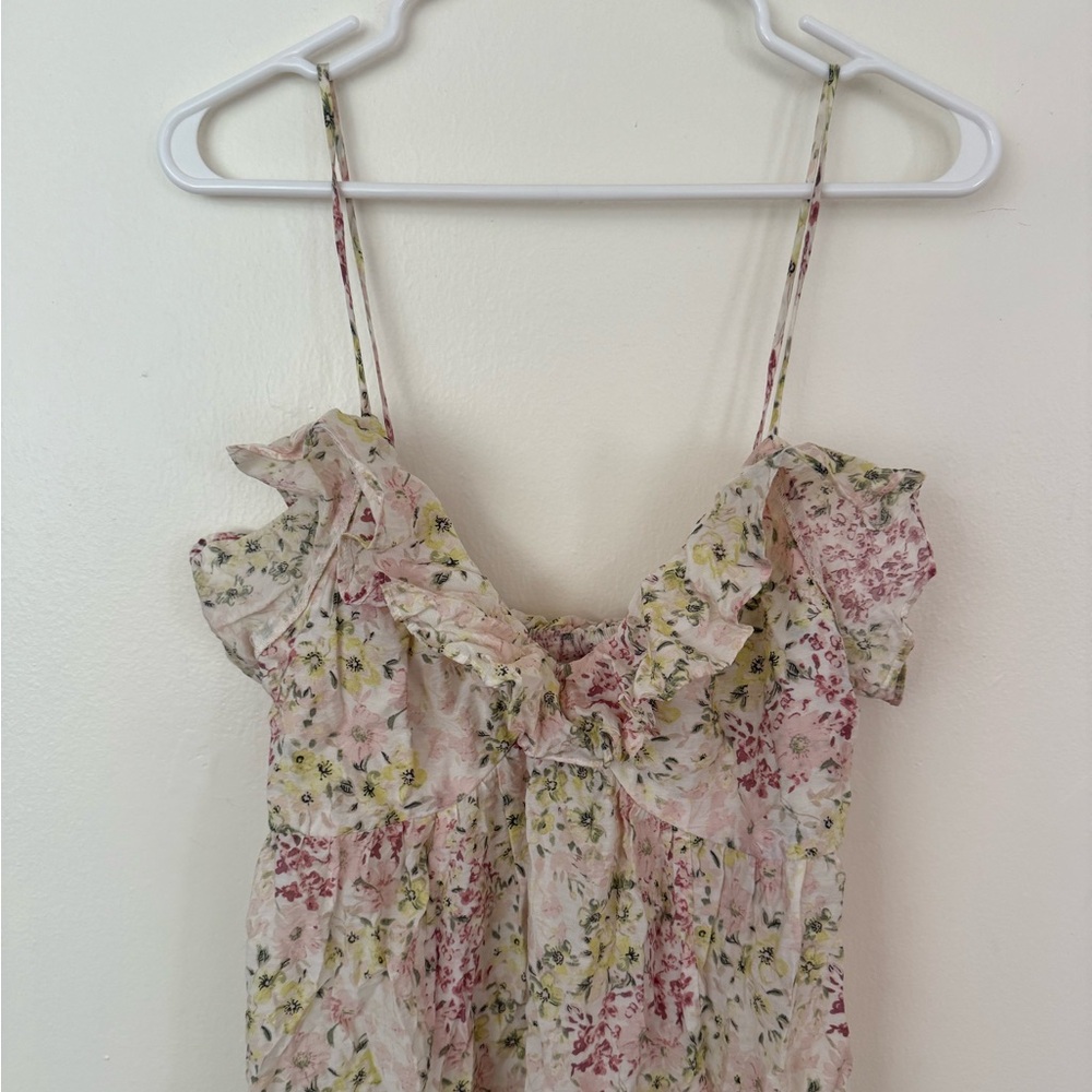 H&M Floral Ruffle Dress - Pink and Yellow